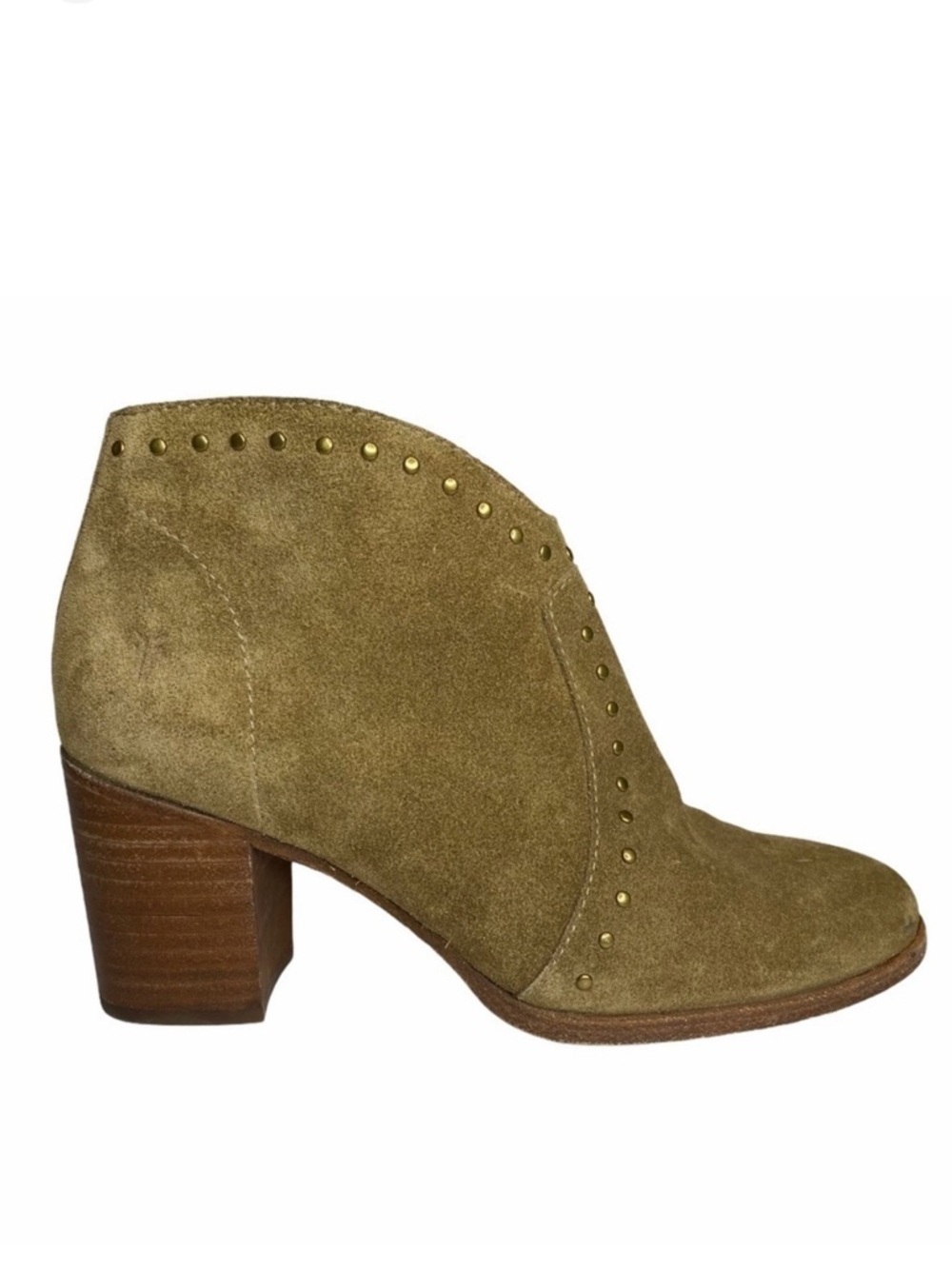 Frye “Nora” Suede Stud Zip Ankle Boots. Size 6B